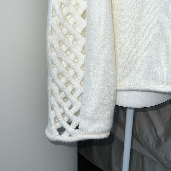 Zara Chunky Sweater with Lattice Sleeves - Picture 3 of 10